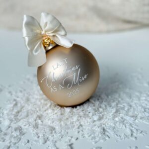 Karácsonyi Üveggömb - Bézs